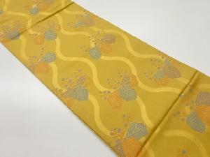 織悦製　立涌に桐模様織出し全通袋帯